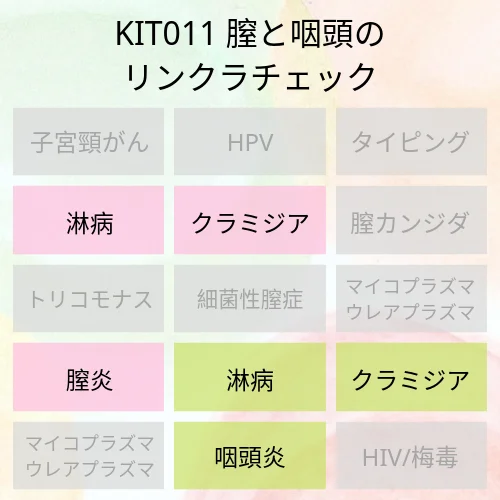 女性用の膣と咽頭の検査キットです。